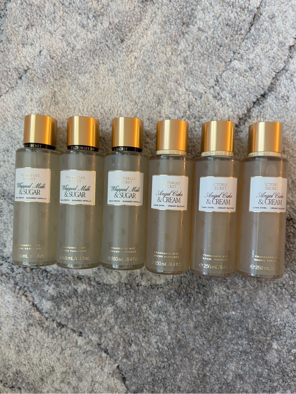 Victoria Secret- whipped milk & sugar + angel cake & cream fragrance mist bundle